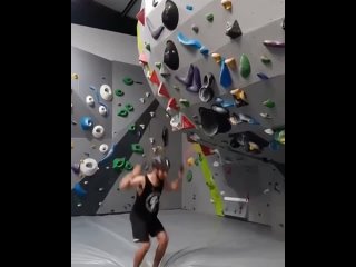 training on a climbing wall